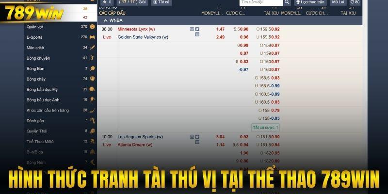 Hình thức tranh tài thú vị tại thể thao 789WIN