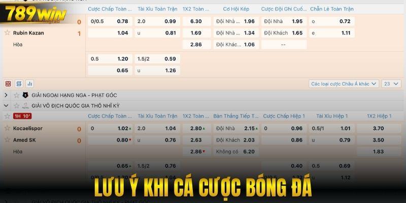 Lưu ý khi cá cược bóng đá