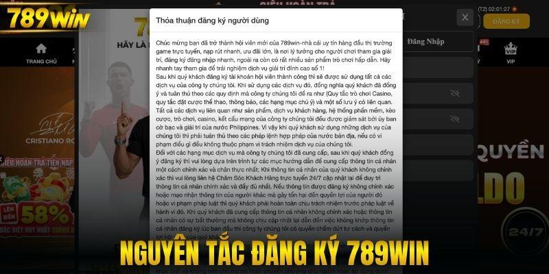 Nguyên tắc đăng ký 789WIN